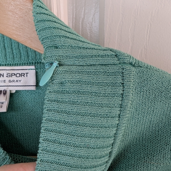St John Sport Santana Knit Top Green P - Picture 4 of 10